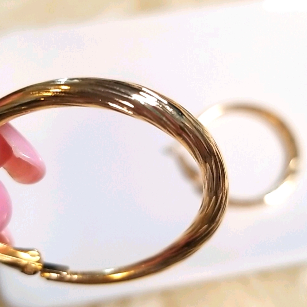 Textured Gold Hoops - Picture 3 of 3